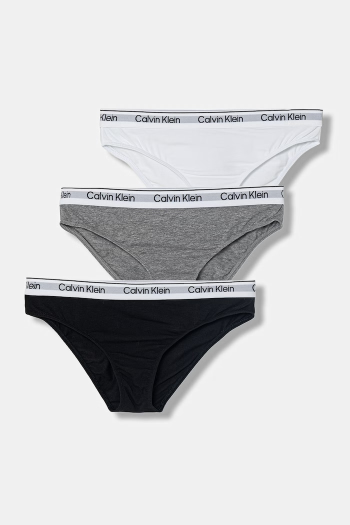 Calvin Klein Underwear klasične hlačke ženske iz bombaža z elastanom, paket 3 kosov siva G80G800728.PPY2