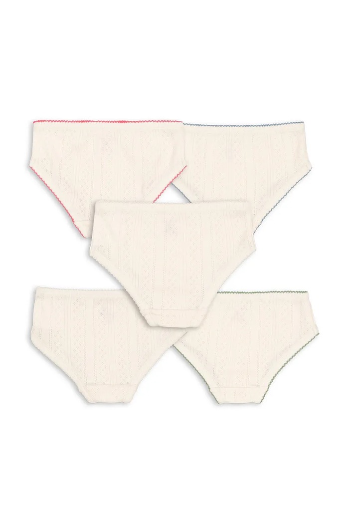 Detské bavlnené nohavičky Konges Sløjd MINNA GIRL UNDERPANTS GOTS 5-pak KS104997.PPY2 béžová SS26