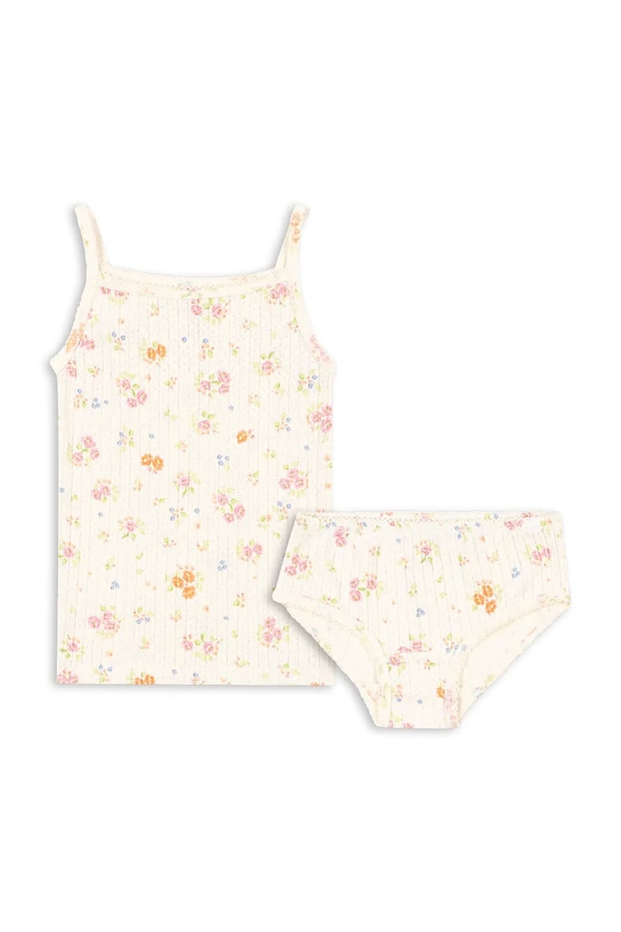 Konges Sløjd komplet bawełniany dziecięcy MINNIE UNDERWEAR GOTS miękka beżowy KS105010.PPY2