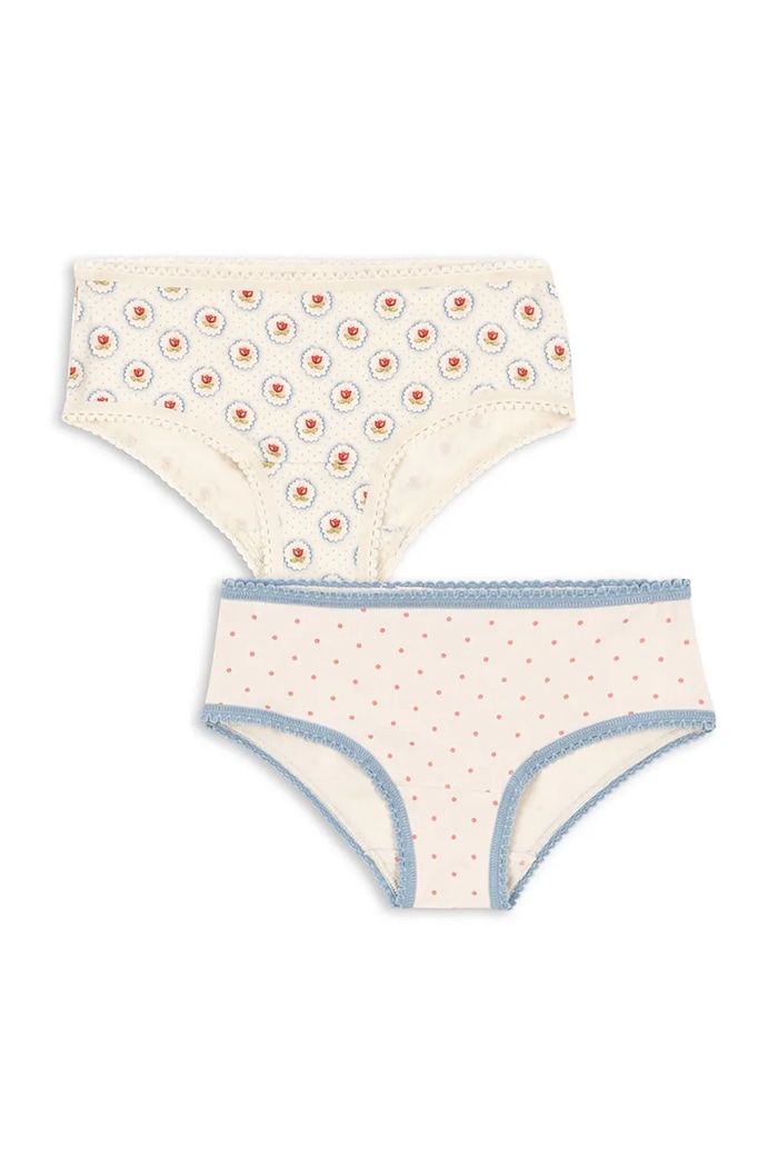 Konges Sløjd figi dziecięce BASIC GIRL UNDERPANTS GOTS 2-pack Planet friendly beżowy KS104666.PPY2