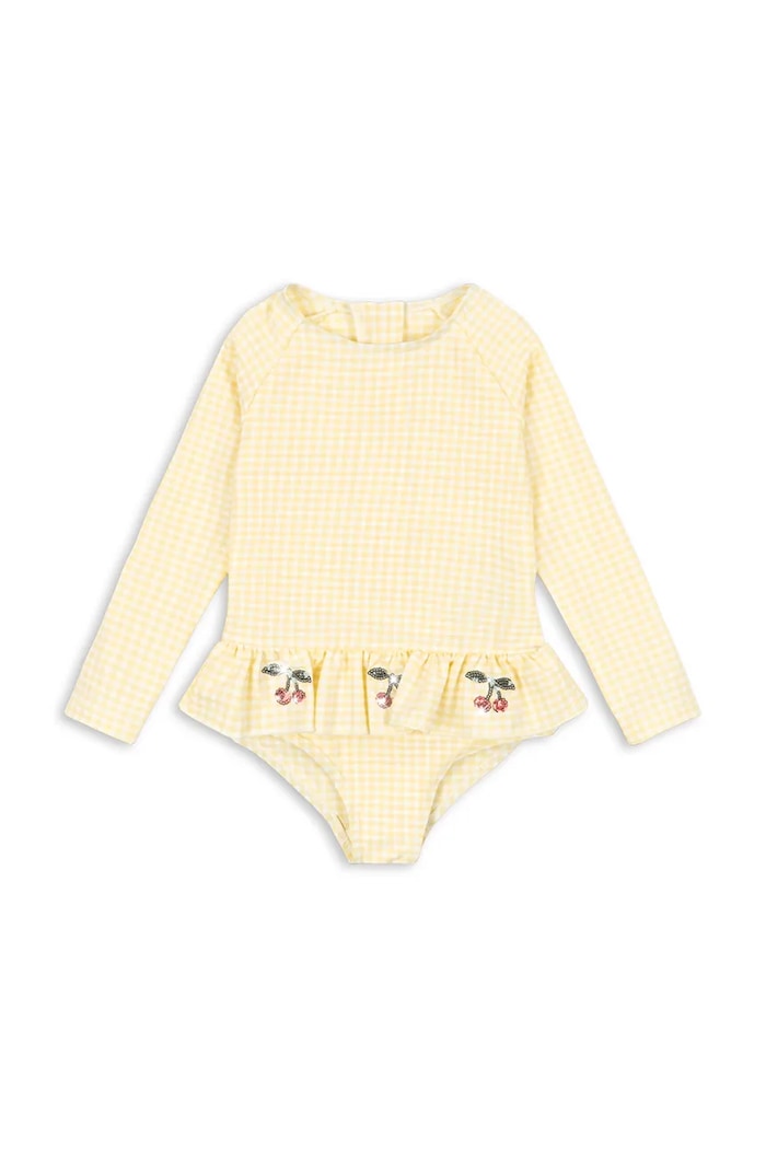 Konges Sløjd jednoczęściowy strój kąpielowy dziecięcy ETTA LS SWIMSUIT miękka żółty KS104786.PPY2