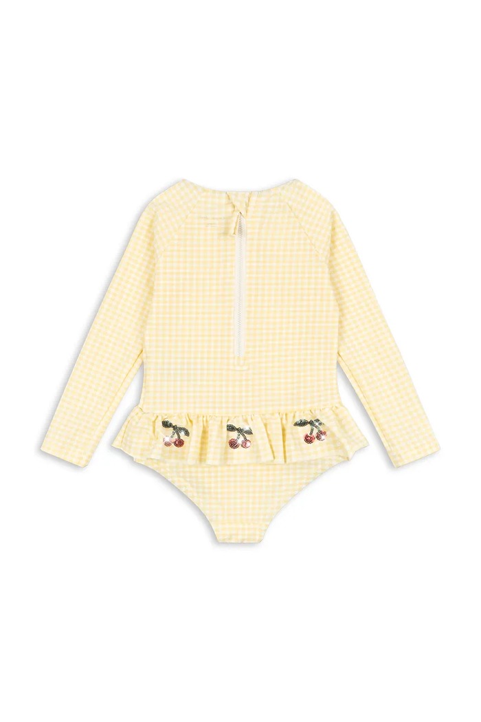 Konges Sløjd jednoczęściowy strój kąpielowy dziecięcy ETTA LS SWIMSUIT KS104786.PPY2 żółty SS26