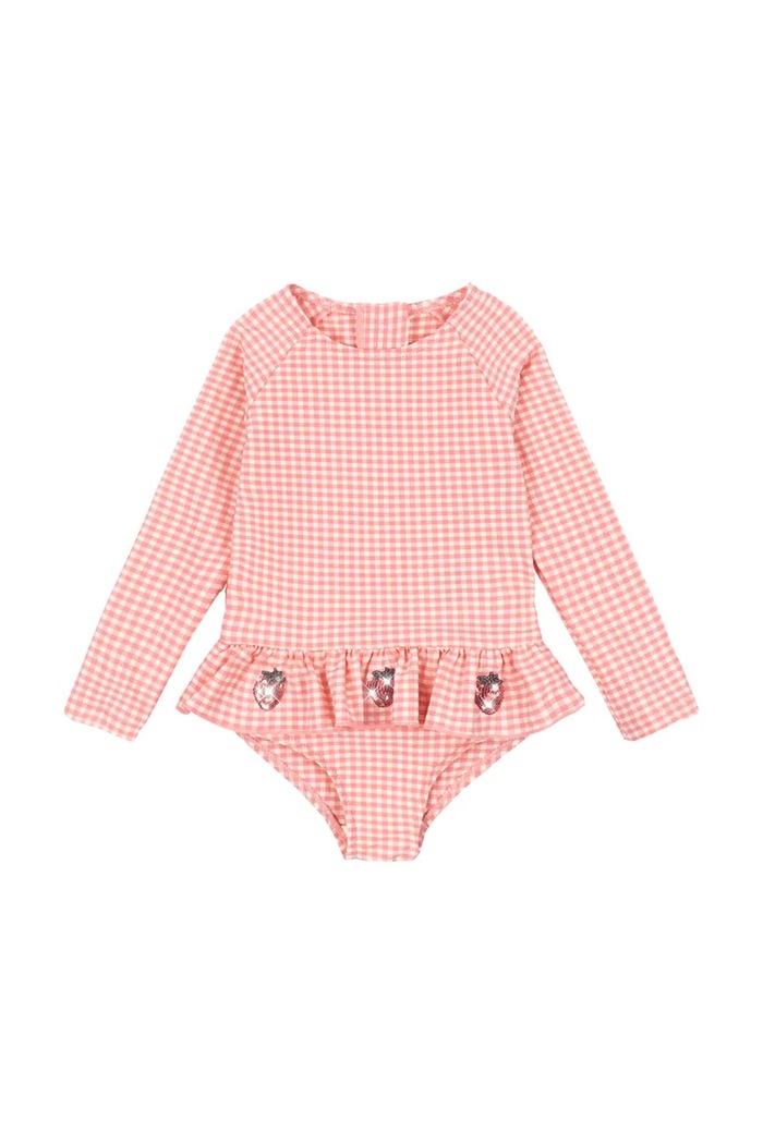 Konges Sløjd jednoczęściowy strój kąpielowy dziecięcy ETTA LS SWIMSUIT miękka różowy KS104786.PPY2