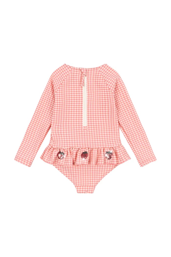 Konges Sløjd jednoczęściowy strój kąpielowy dziecięcy ETTA LS SWIMSUIT KS104786.PPY2 różowy SS26