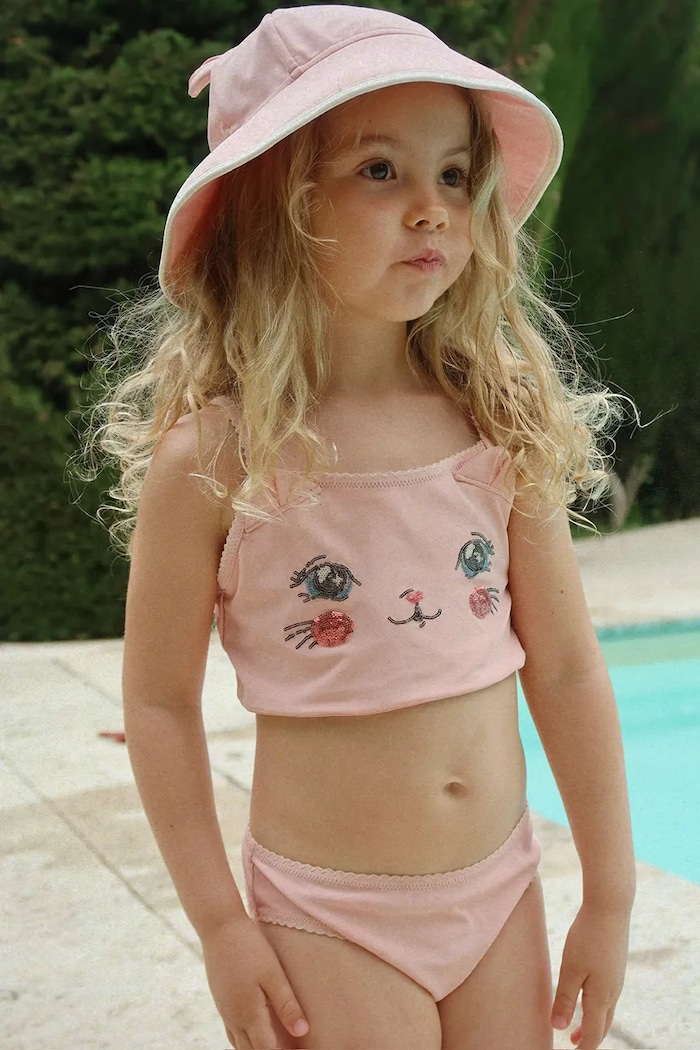 Konges Sløjd dwuczęściowy strój kąpielowy dziecięcy KITTY BIKINI GRS komplet różowy KS104915.PPY2
