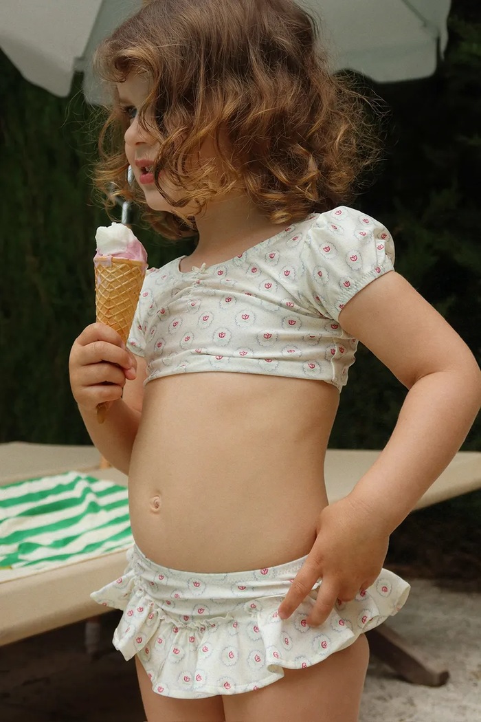 Konges Sløjd dwuczęściowy strój kąpielowy dziecięcy MALTI BIKINI GRS KS104978.PPY2 beżowy