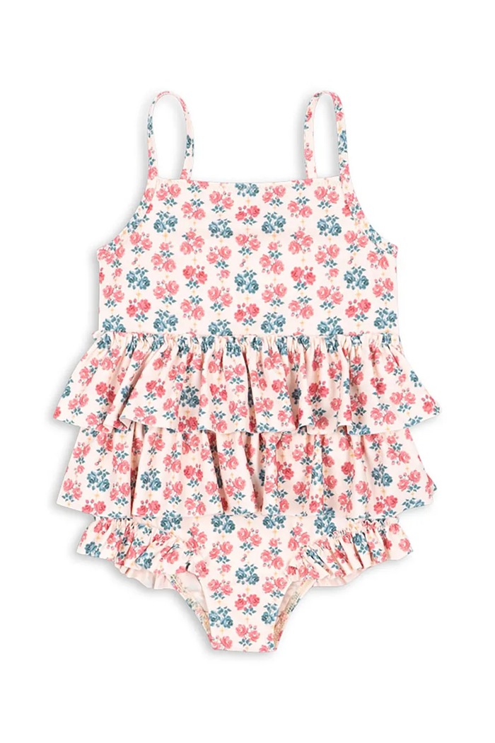 Jednodielne detské plavky Konges Sløjd MANUCA FRILL SWIMSUIT GRS bez kostíc ružová KS104988.PPY2