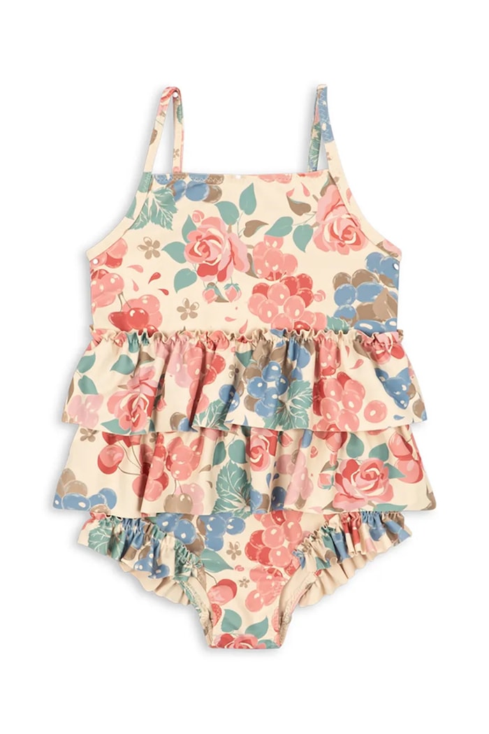 Konges Sløjd jednoczęściowy strój kąpielowy dziecięcy MANUCA FRILL SWIMSUIT GRS miękka multicolor KS104988.PPY2