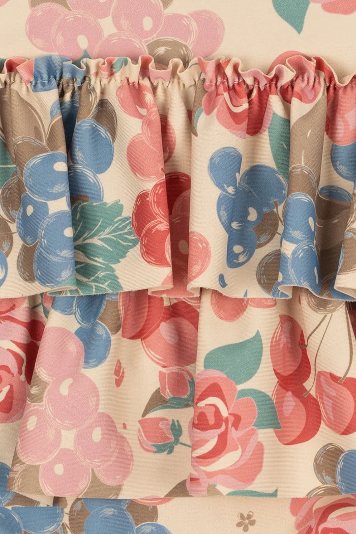 Dziewczynka Konges Sløjd jednoczęściowy strój kąpielowy dziecięcy MANUCA FRILL SWIMSUIT GRS KS104988.PPY2 multicolor