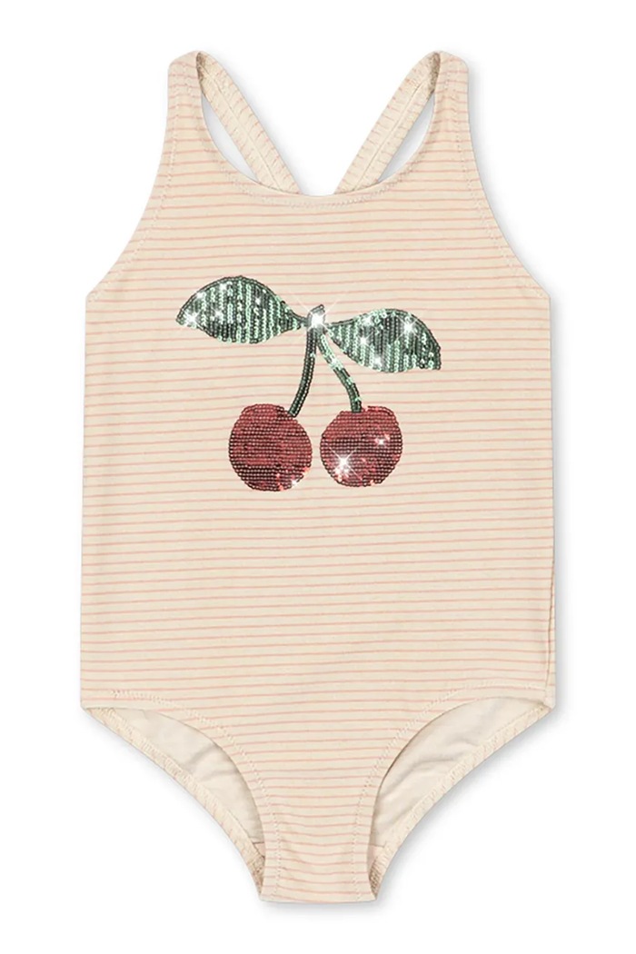 Konges Sløjd jednoczęściowy strój kąpielowy dziecięcy JADE SWIMSUIT miękka beżowy KS104860.PPY2