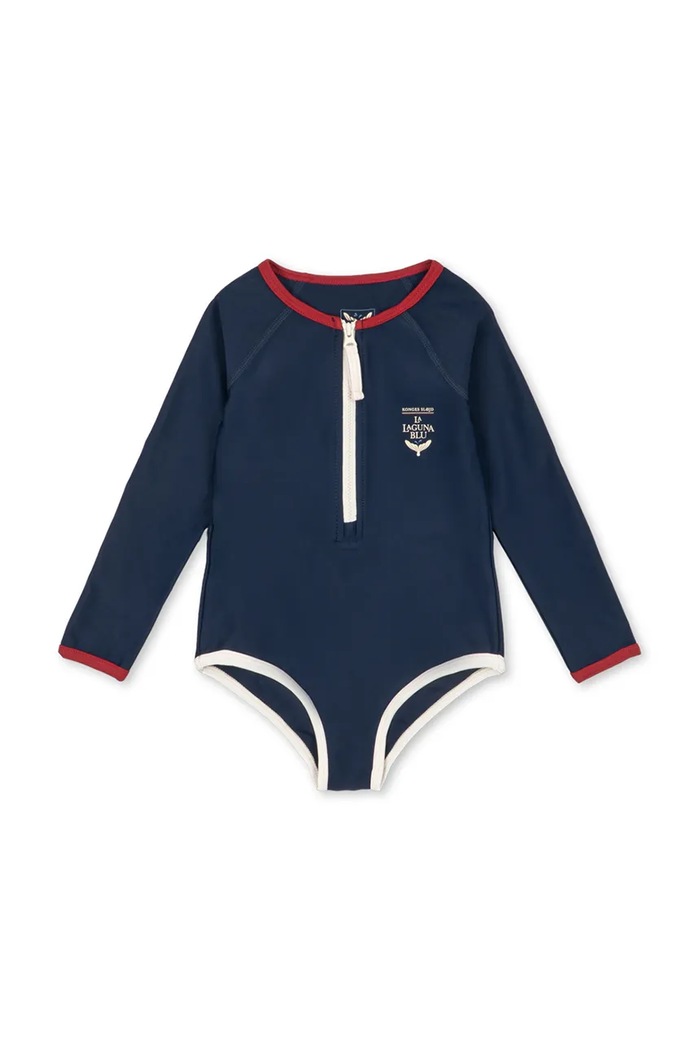 Jednodielne detské plavky Konges Sløjd LAGUNA LS SWIMSUIT GRS bez kostíc tmavomodrá KS104923.PPY2
