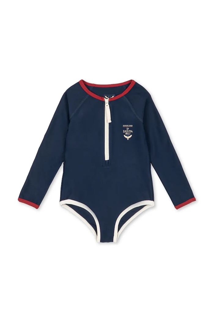 Jednodielne detské plavky Konges Sløjd LAGUNA LS SWIMSUIT GRS bez kostíc tmavomodrá KS104923.PPY2