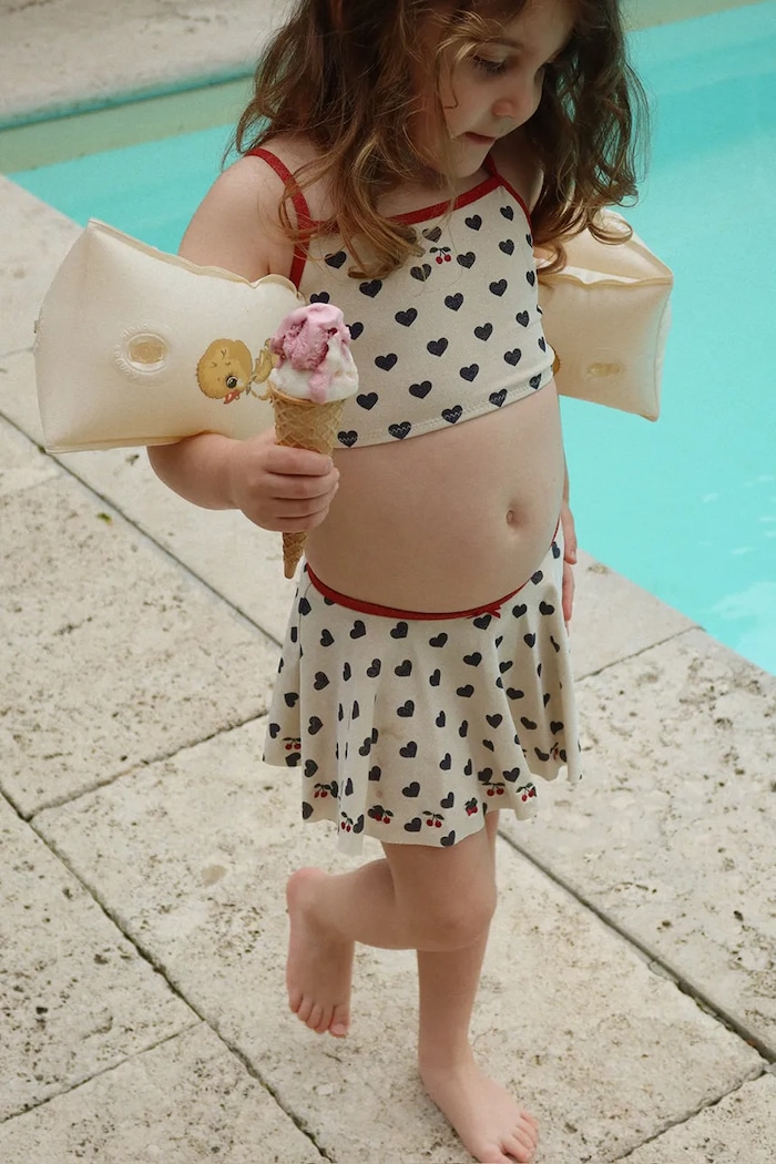 Konges Sløjd dwuczęściowy strój kąpielowy dziecięcy MANON GLITTER BIKINI beżowy KS104981.PPY2