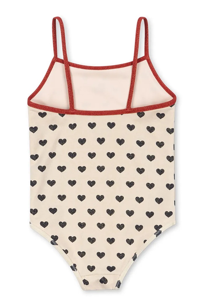 Konges Sløjd jednoczęściowy strój kąpielowy dziecięcy MANON GLITTER SWIMSUIT KS104984.PPY2 beżowy SS26