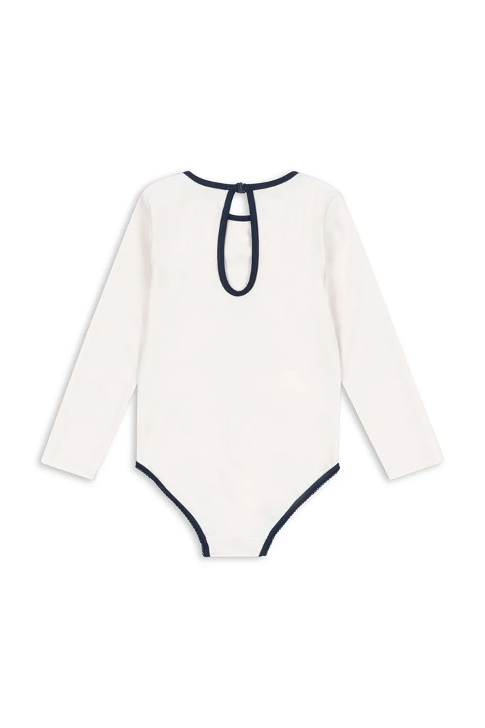 Konges Sløjd jednoczęściowy strój kąpielowy dziecięcy VILJA LS SWIMSUIT GRS KS105119.PPY2 biały SS26