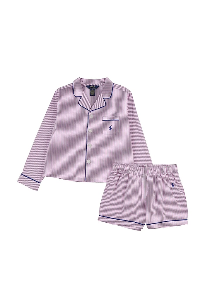 Polo Ralph Lauren piżama bawełniana dziecięca aplikacja różowy 3P0285