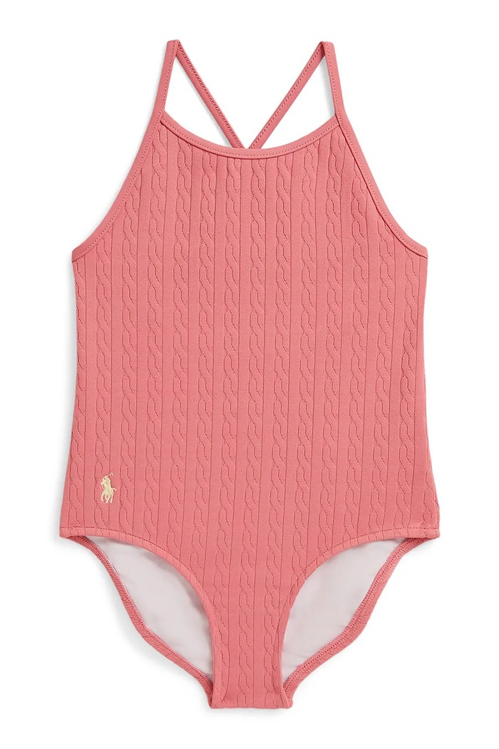 Polo Ralph Lauren detské jednodielne plavky 312A11510003 ružová SS26