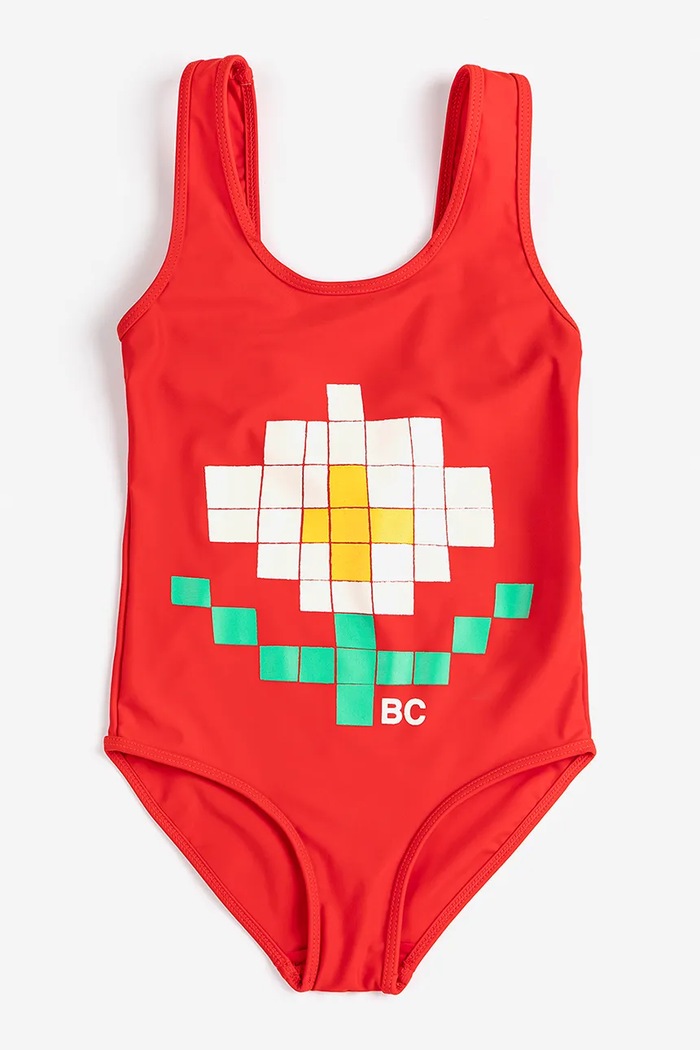 Bobo Choses egyrészes gyerek fürdőruha Pixel Daisy 126AC124 piros SS26