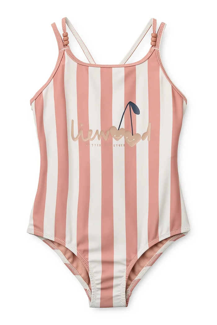 Liewood strój kąpielowy jednoczęściowy dziecięcy Suna Stripe Swimsuit różowy LW19673.PPY2
