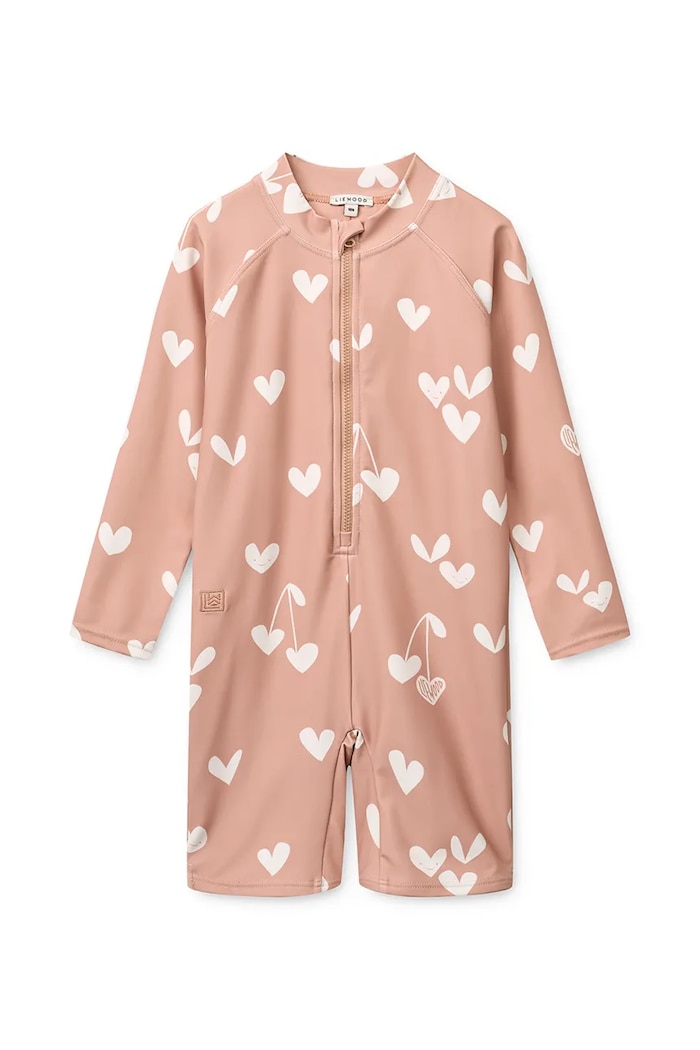 Liewood plážový overal detský Max Printed LS Swim Jumpsuit ružová LW20434.G.PPY2