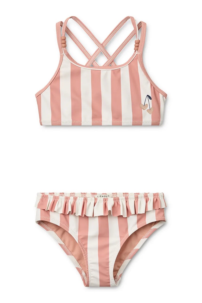 Liewood strój kąpielowy dwuczęściowy dziecięcy Belle Stripe Bikini różowy LW20435.PPY2