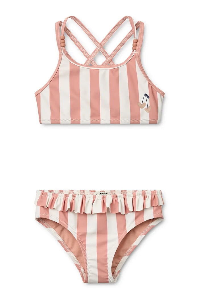 Liewood strój kąpielowy dwuczęściowy dziecięcy Belle Stripe Bikini różowy LW20435.PPY2