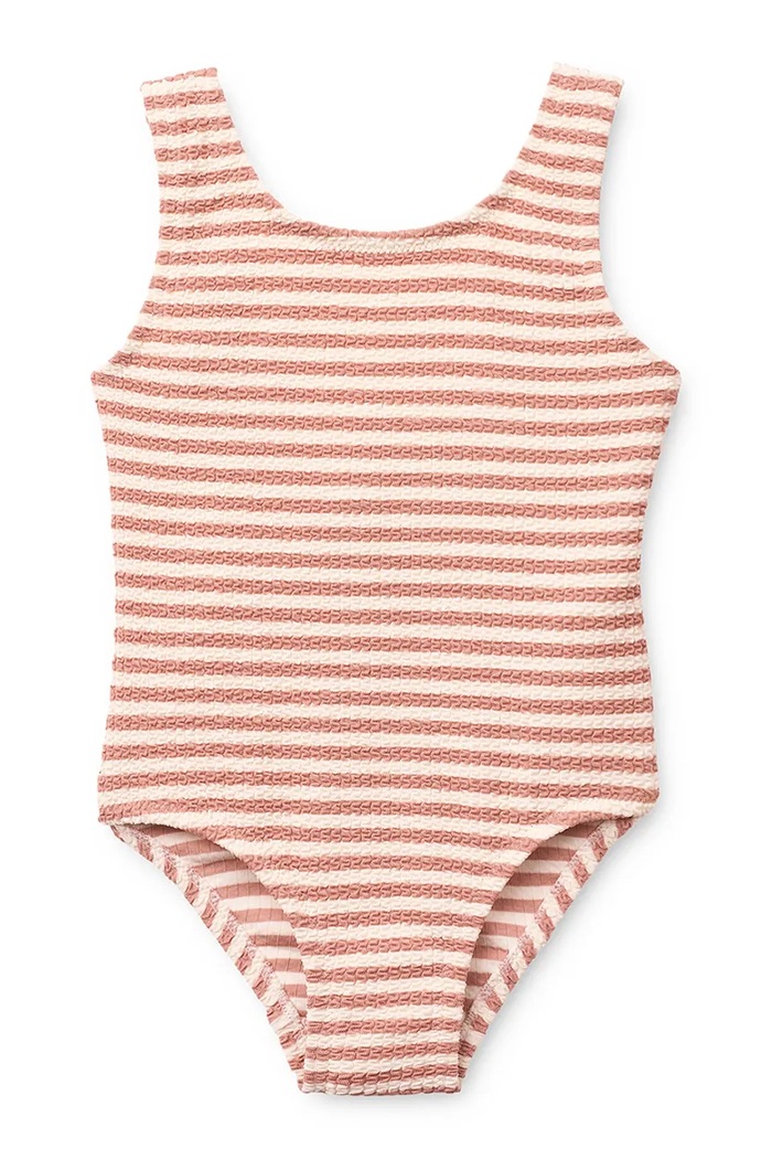 Liewood strój kąpielowy jednoczęściowy dziecięcy Bianco Stripe Swimsuit różowy LW20645.PPY2