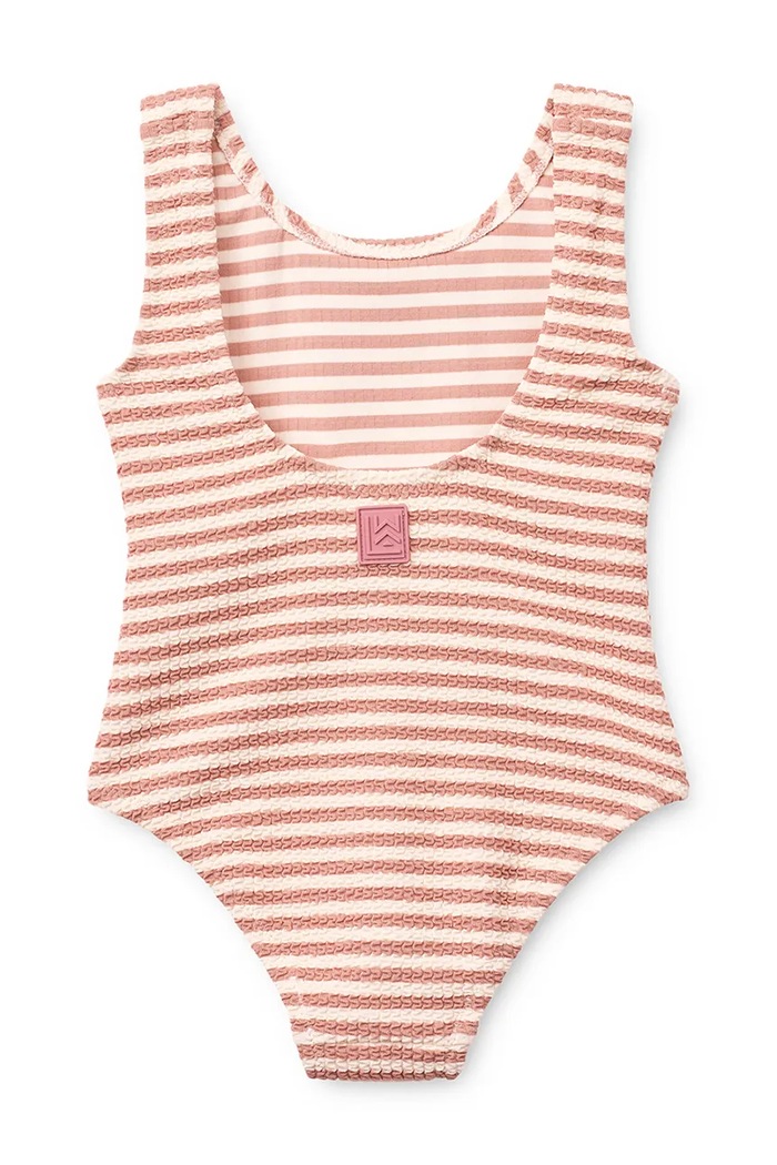 Liewood strój kąpielowy jednoczęściowy dziecięcy Bianco Stripe Swimsuit LW20645.PPY2 różowy SS26
