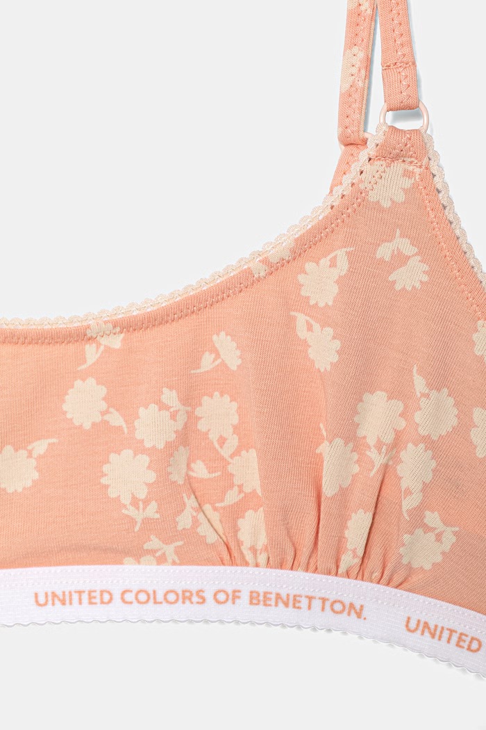 United Colors of Benetton detská podprsenka bavlnená s elastanom 2-pak oranžová 3MC10R1IN.G.Stagionale