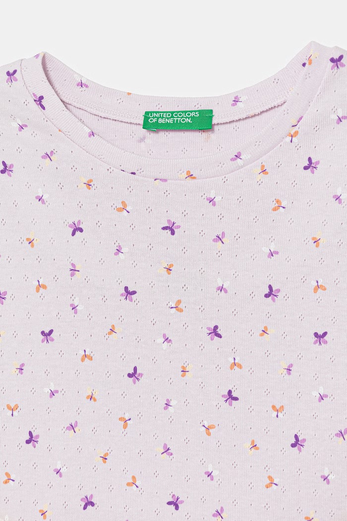Fete United Colors of Benetton pijama din două piese pentru copii, din bumbac 3OJC0P09Z.G.Stagionale violet