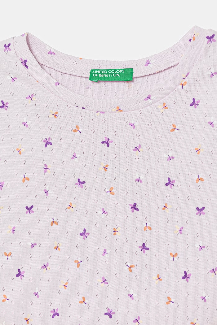 Fete United Colors of Benetton pijama din două piese pentru copii, din bumbac 3OJC0P09Z.G.Stagionale violet