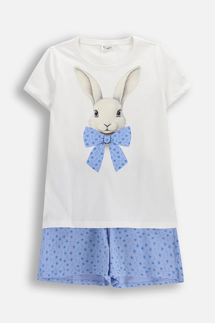 Coccodrillo pijama pentru copii, din bumbac alb WC6448208PJS