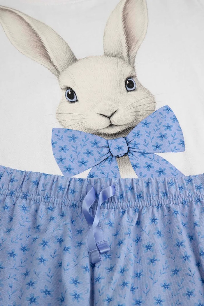 Coccodrillo pijama pentru copii, din bumbac alb WC6448208PJS