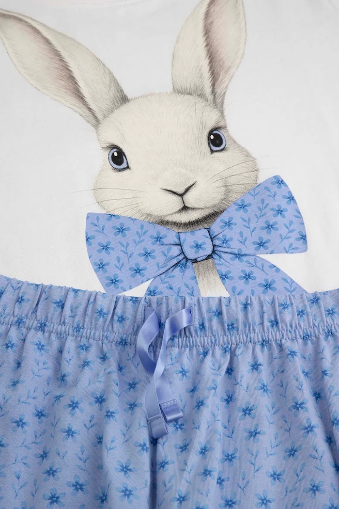 Coccodrillo pijama pentru copii, din bumbac alb WC6448208PJS