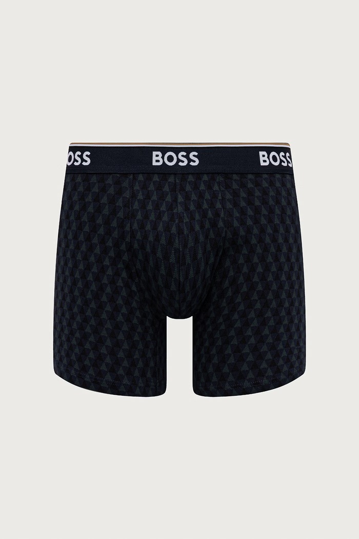BOSS Μποξεράκι ανδρικό με βαμβάκι BoxerBr 3P Power Des 3-pack 50554438 πράσινο SS26