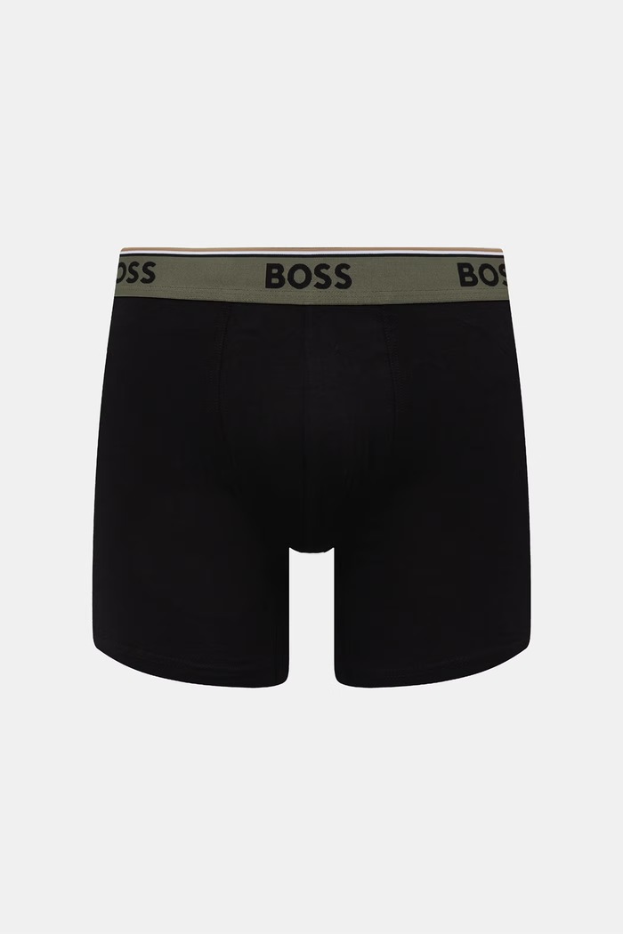 BOSS boxerky pánske s bavlnou BoxerBr 3P Power Des 3-pak čierna 50554438