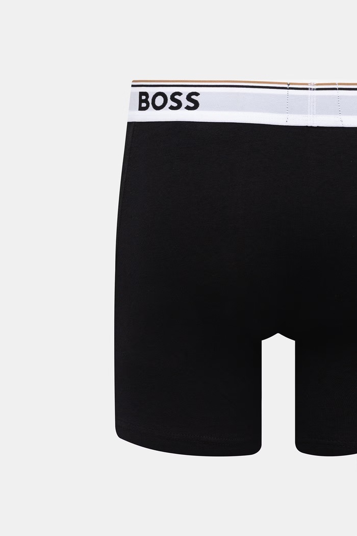 BOSS boxerky pánske s bavlnou BoxerBr 3P Power Des 3-pak 50554438 čierna