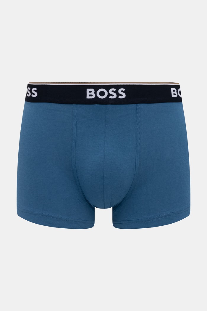 BOSS boxeri bărbați din bumbac cu elastan Trunk 3P Power Desig pachet de 3 albastru 50554443