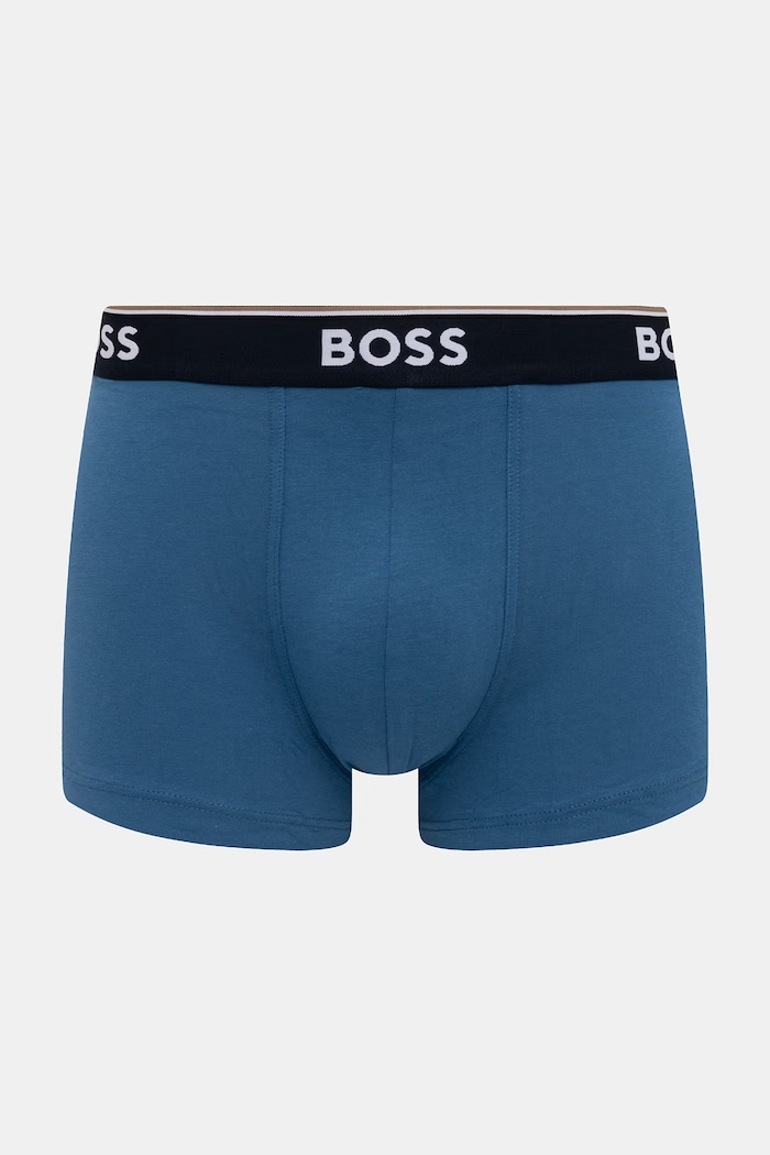 BOSS boxeri bărbați din bumbac cu elastan Trunk 3P Power Desig pachet de 3 albastru 50554443