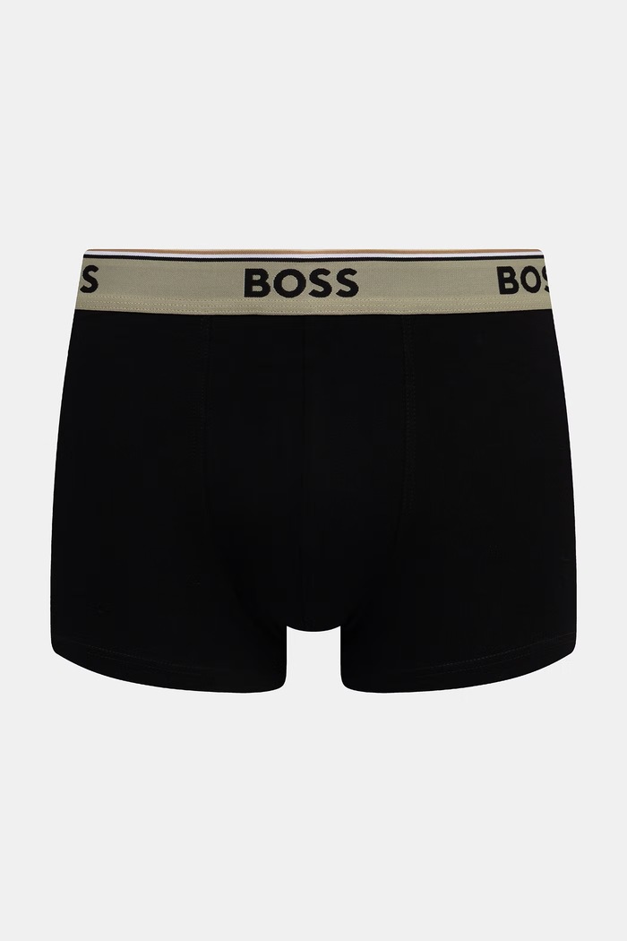 BOSS boxeri pentru bărbați, din bumbac cu elastan Trunk 3P Power Desig pachet de 3 verde 50554443