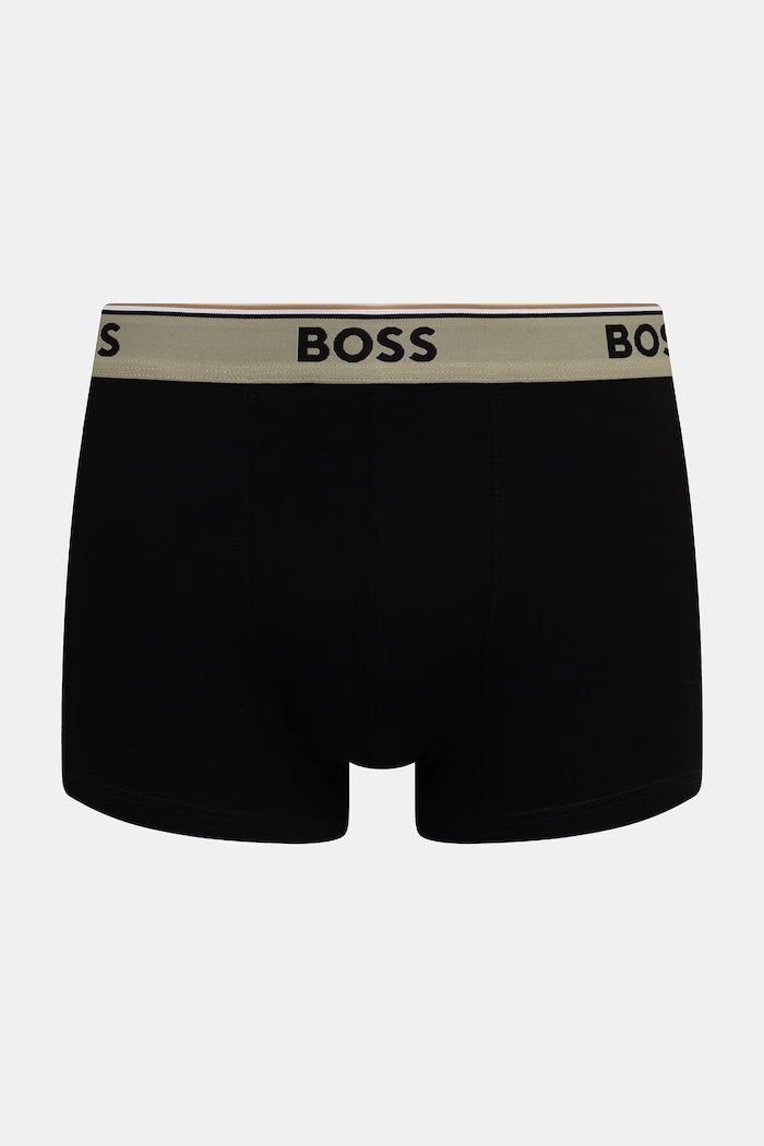 BOSS boxeri pentru bărbați, din bumbac cu elastan Trunk 3P Power Desig pachet de 3 verde 50554443