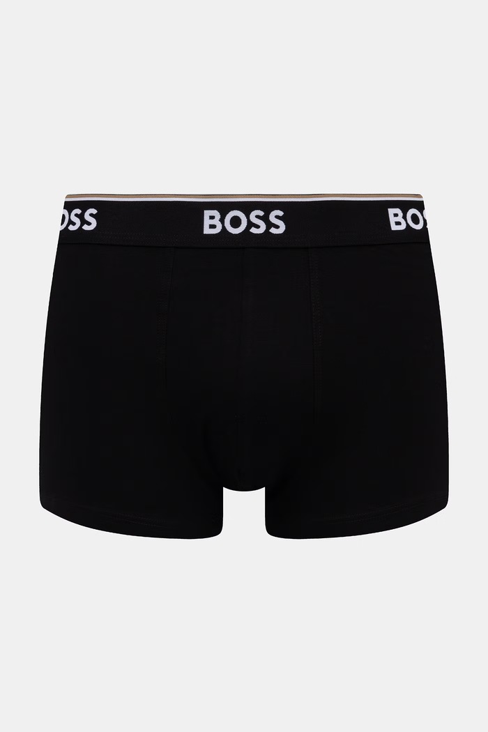 BOSS bokserki męskie bawełniane z elastanem Trunk 3P Power Desig 3-pack szary 50554443