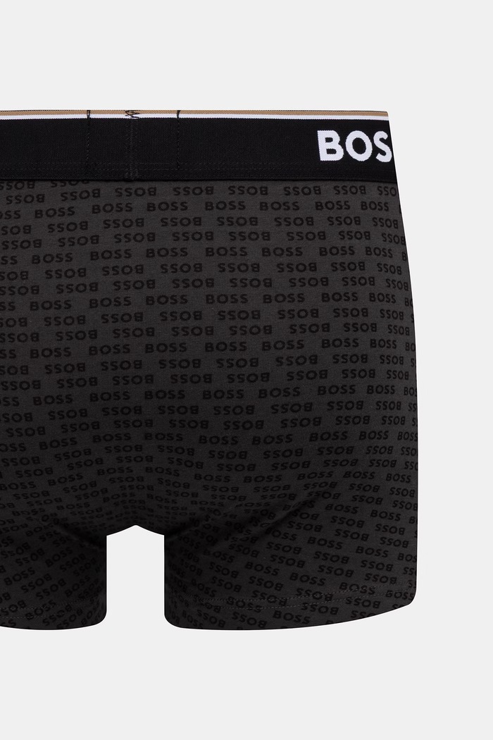 BOSS bokserki męskie bawełniane z elastanem Trunk 3P Power Desig 3-pack 50554443 szary