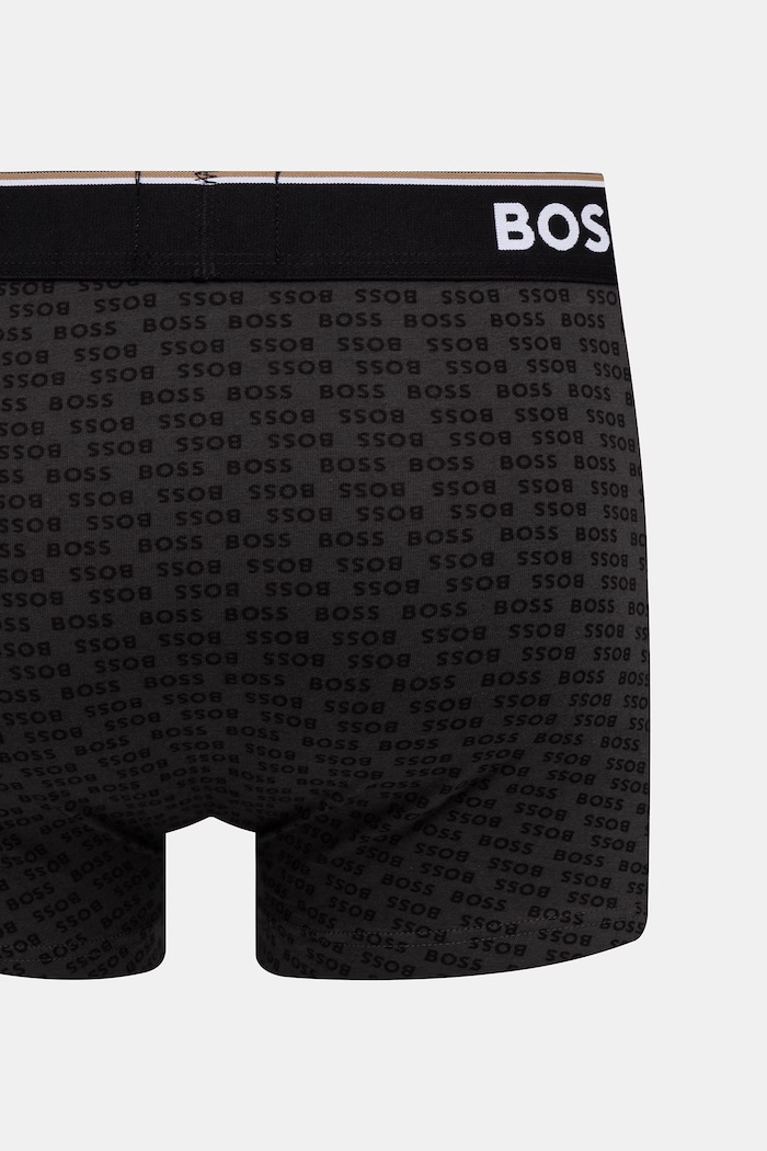 BOSS bokserki męskie bawełniane z elastanem Trunk 3P Power Desig 3-pack 50554443 szary