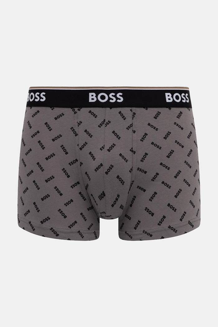 Ρούχα BOSS Ανδρικό μποξεράκι βαμβακερό με ελαστάν Trunk 3P Power Desig 3-pack 50554443 γκρί