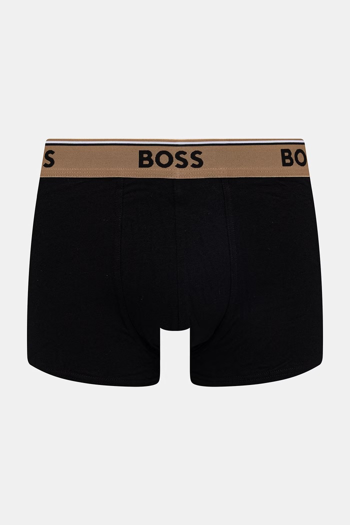 BOSS boxeri bărbați bumbac cu elastan Trunk 3P Power Desig pachet de 3 negru 50554443