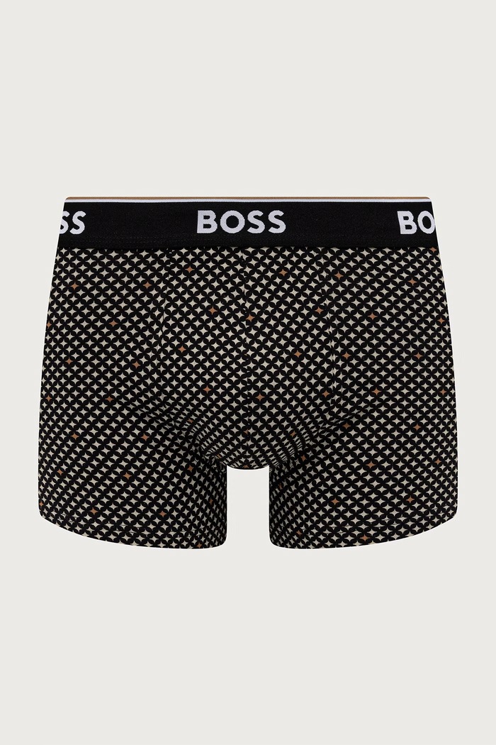 BOSS Bokserki męskie bawełniane z elastanem Trunk 3P Power Desig 3-pack czarny 50554443