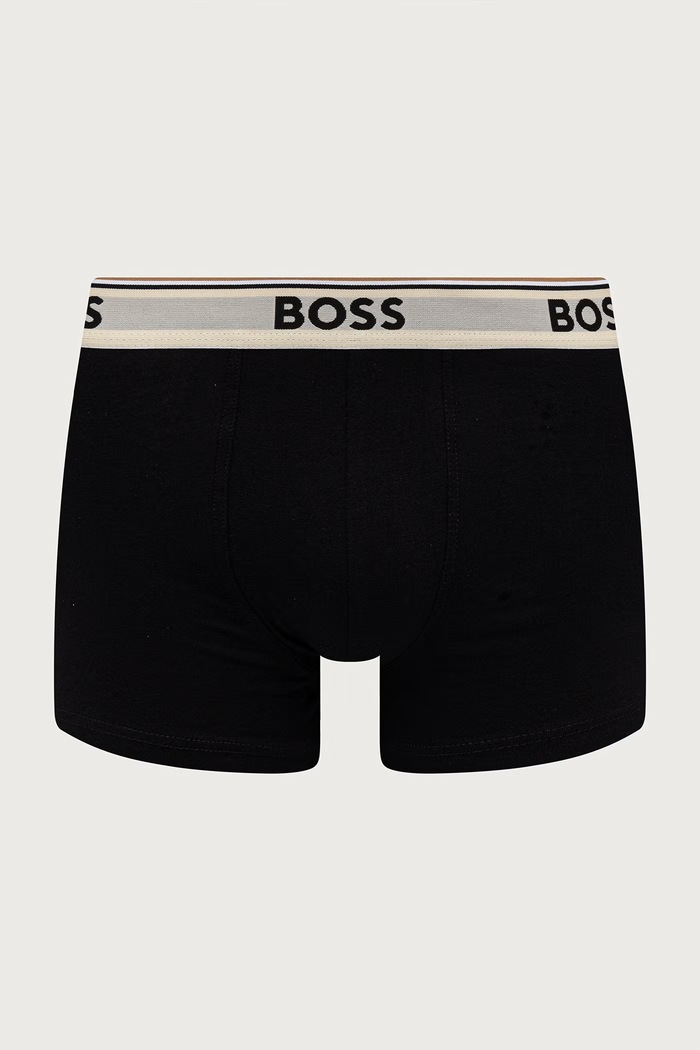 BOSS Bokserki męskie bawełniane z elastanem Trunk 3P Power Desig 3-pack 50554443 czarny SS26