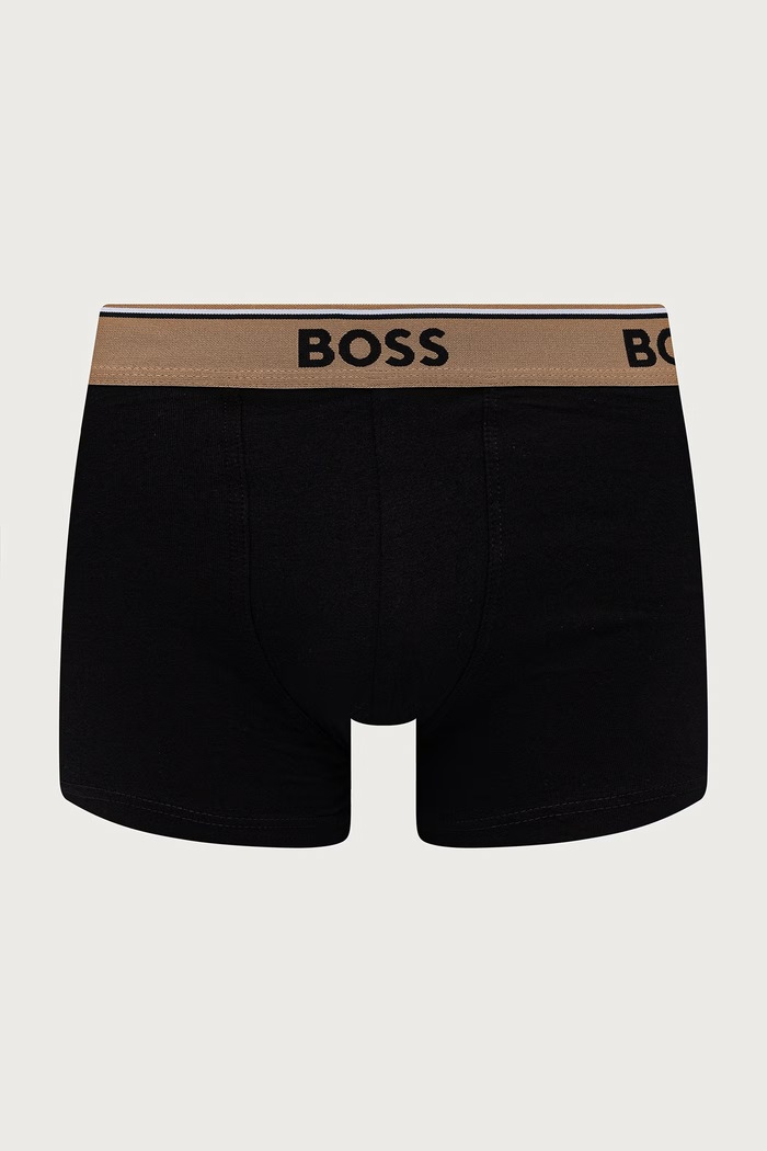 Boxerky pánské bavlněné s elastanem Trunk 3P Power Desig 3-pack BOSS 50554443 černá