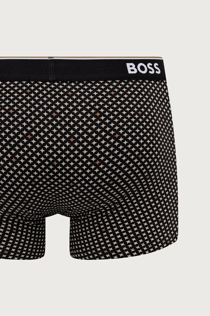 Boxerky pánské bavlněné s elastanem Trunk 3P Power Desig 3-pack BOSS černá 50554443